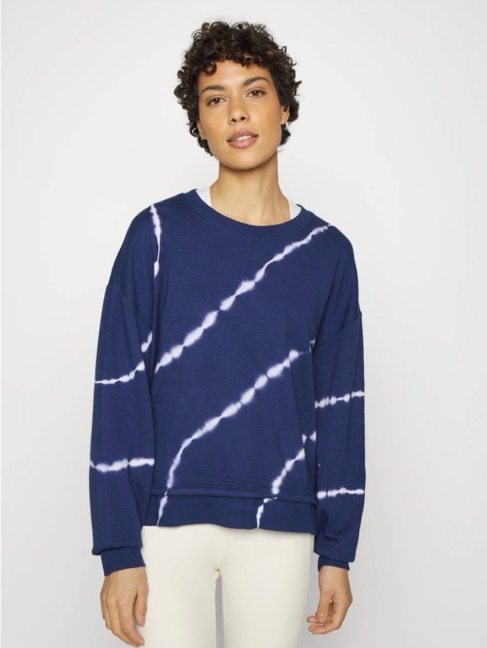 Athleta Sundown Blue Tie-Dye Crewneck Long Sleeve Sweatshirt XS